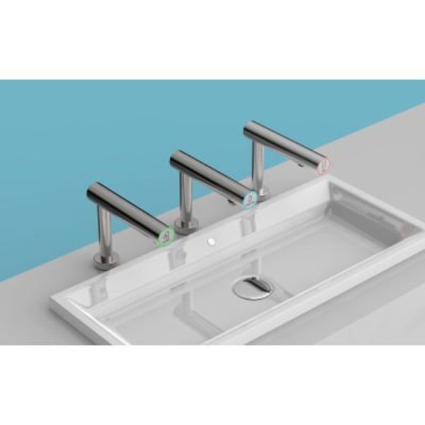 Palmer Fixture Co Palmer Fixture Counter Mount Touchless Faucet, Surface Spout, Brushed Stainless Steel AF0304-09